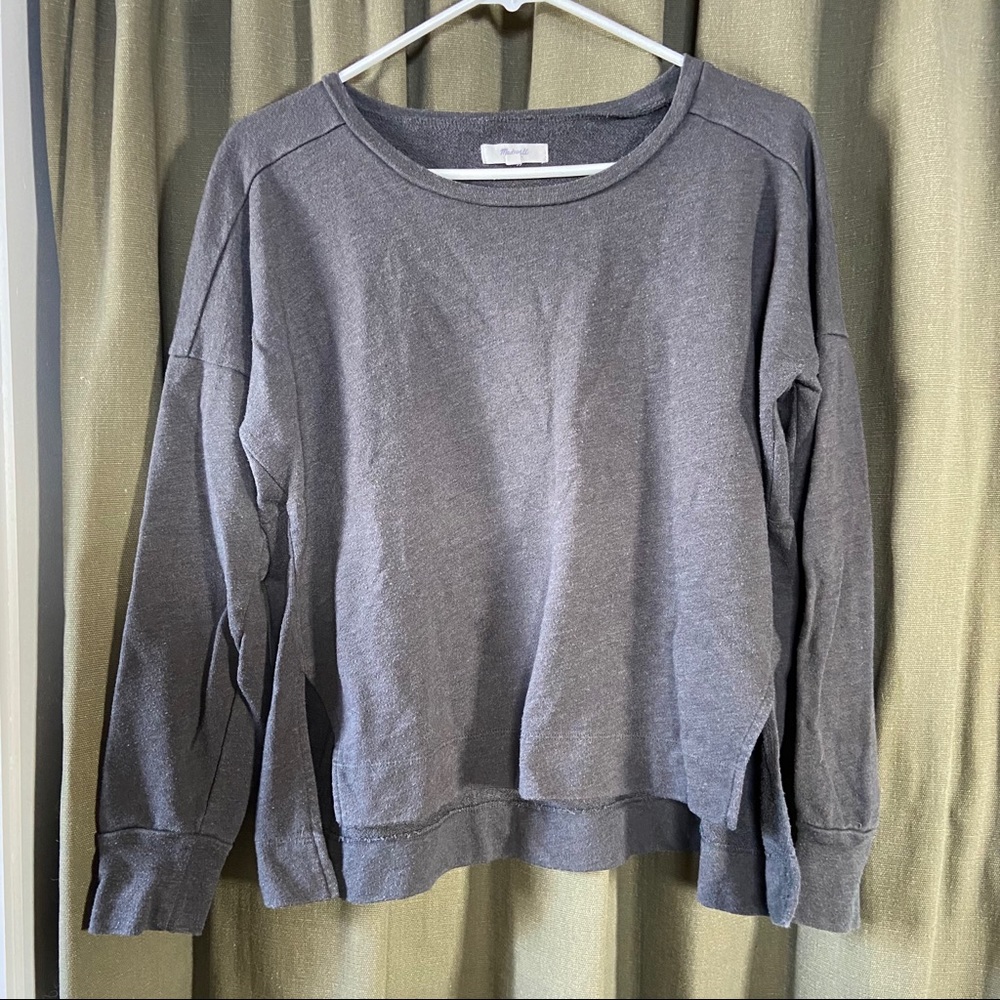 Madewell Grey Split-Hem Terry Sweatshirt